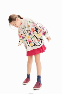 Desigual garota Hoodie de borboleta de tamanho grande 6F4T21750