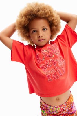 Desigual garota T-shirt de mensagem de tamanho grande 6F4T21704