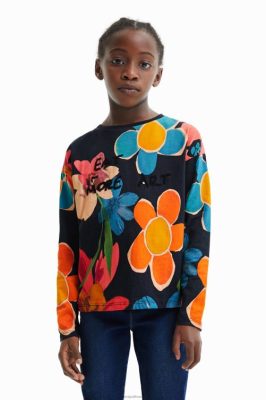 Desigual garota T-shirt floral de impressão 6F4T21837