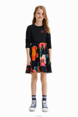 Desigual garota Vestido floral de dois em um 6F4T21875