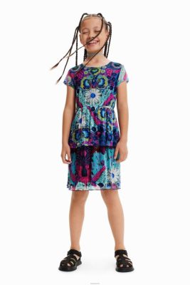 Desigual garota m. vestido em camadas cristão lacroix 6F4T21162