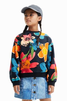 Desigual garota moletom floral de grandes dimensões 6F4T21801