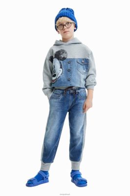 Desigual garoto calças híbridas de jeans de jeans 6F4T21779