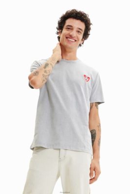 Desigual homens T-shirt bordada do coração 6F4T21567