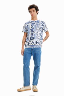 Desigual homens T-shirt de logotipo Arty 6F4T21592