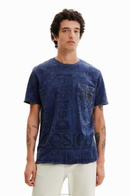 Desigual homens T-shirt de logotipo lavado para fábrico 6F4T21574
