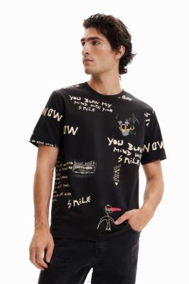 Desigual homens T-shirt de texto de manga curta 6F4T21521