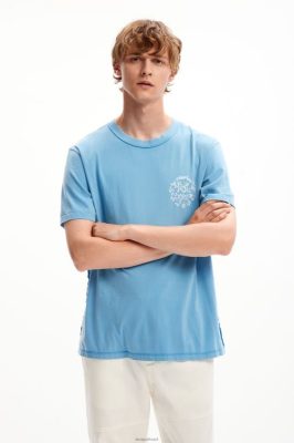 Desigual homens T-shirt paraíso para manga curta 6F4T21561