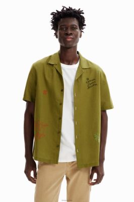 Desigual homens camisa do resort bordada 6F4T21648