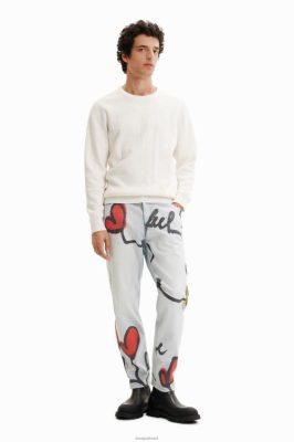 Desigual homens jeans retos do coração 6F4T21522
