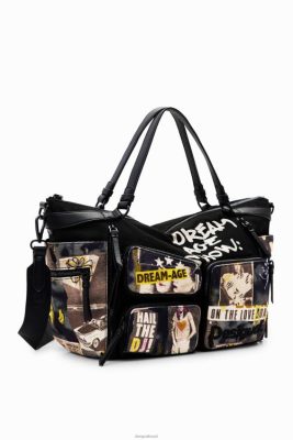 Desigual mulheres Bolsa de jornais de lona grande 6F4T21254