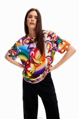 Desigual mulheres Camiseta Mickey Mouse de tamanho grande de tamanho grande 6F4T214