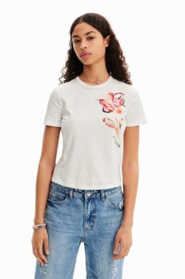 Desigual mulheres Camiseta de flor de manga curta 6F4T21168