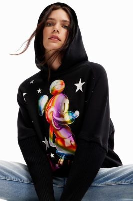 Desigual mulheres Hoodie Mickey Mouse Mickey de tamanho grande 6F4T243
