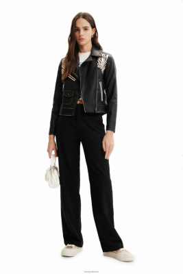 Desigual mulheres Jaqueta de motociclista Zebra 6F4T2954