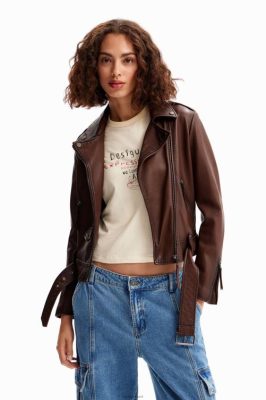 Desigual mulheres Jaqueta de motociclista com cinto 6F4T21169