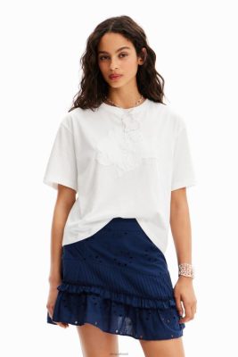 Desigual mulheres T-shirt de remendo de flores 6F4T2142