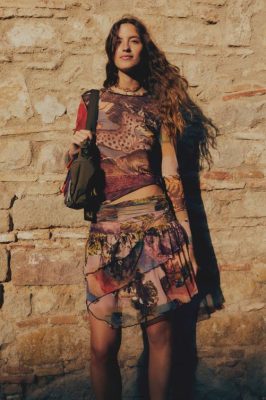 Desigual mulheres T-shirt de tapeçaria de tule fino 6F4T2109