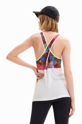 Desigual mulheres Top de colete floral esportivo 6F4T2435