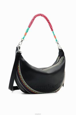Desigual mulheres bolsa bordada de médio porte 6F4T21200