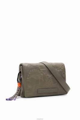 Desigual mulheres bolsa de bordado floral de médio porte 6F4T21199