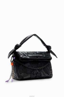 Desigual mulheres bolsa de bordado floral de médio porte 6F4T21259