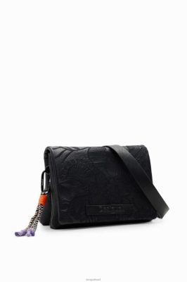 Desigual mulheres bolsa de bordado floral de médio porte 6F4T21304