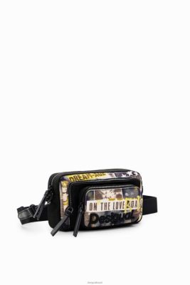 Desigual mulheres bolsa de jornal crossbody de jornal de lona pequeno 6F4T21272