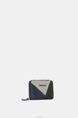 Desigual mulheres bolsa de moedas de remendo de efeito de couro 6F4T21383