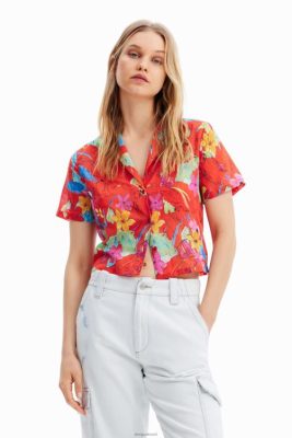 Desigual mulheres camisa de resort curto 6F4T2433