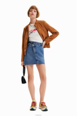 Desigual mulheres jaqueta de motociclista com efeito de camurça 6F4T2529