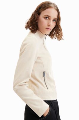 Desigual mulheres jaqueta de motociclista com efeito de camurça 6F4T2793