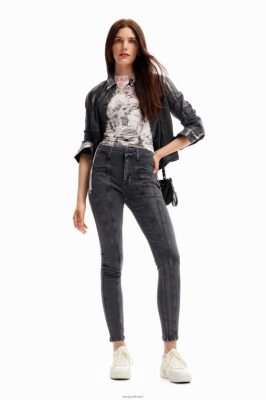 Desigual mulheres jeans skinny de flexão metálica 6F4T2257
