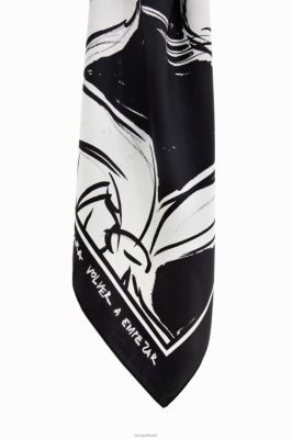 Desigual mulheres lenço quadrado de coelhinho de insetos 6F4T2802