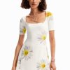 Desigual mulheres m. Vestido Christian Lacroix Short Daisy 6F4T2187