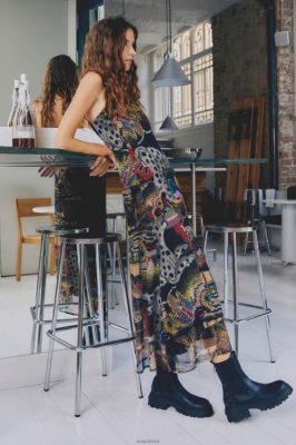 Desigual mulheres m. Vestido Midi de tapeçaria do Christian Lacroix 6F4T291