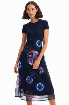 Desigual mulheres m. Vestido de combinação cristão lacroix 6F4T259