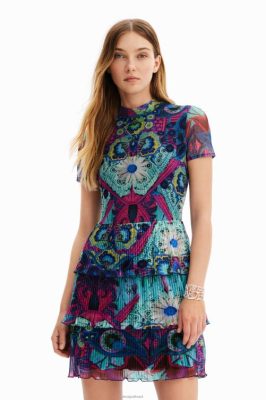 Desigual mulheres m. vestido cristão lacroix curto em camadas 6F4T26