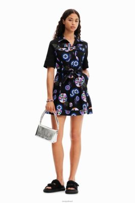Desigual mulheres m. vestido de camisa de bola curta cristã Lacroix 6F4T253