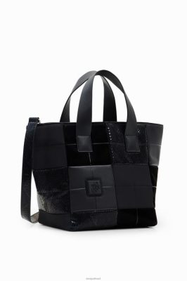 Desigual mulheres sacola de retalhos de médio porte 6F4T21320