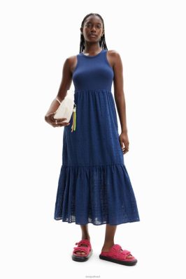 Desigual mulheres vestido de combinação bordado há muito tempo 6F4T2426