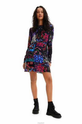 Desigual mulheres vestido de corte de retalhos curto 6F4T21152