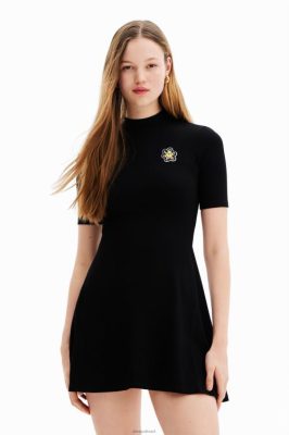 Desigual mulheres vestido de patinador de flores curto 6F4T2857